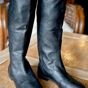 American Eagle Black Vegan Leather Knee-High Boots